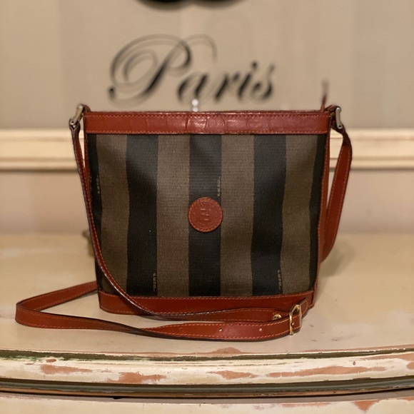 Fendi Handbags - Vintage Fendi Pequot Striped Shoulder Bag
